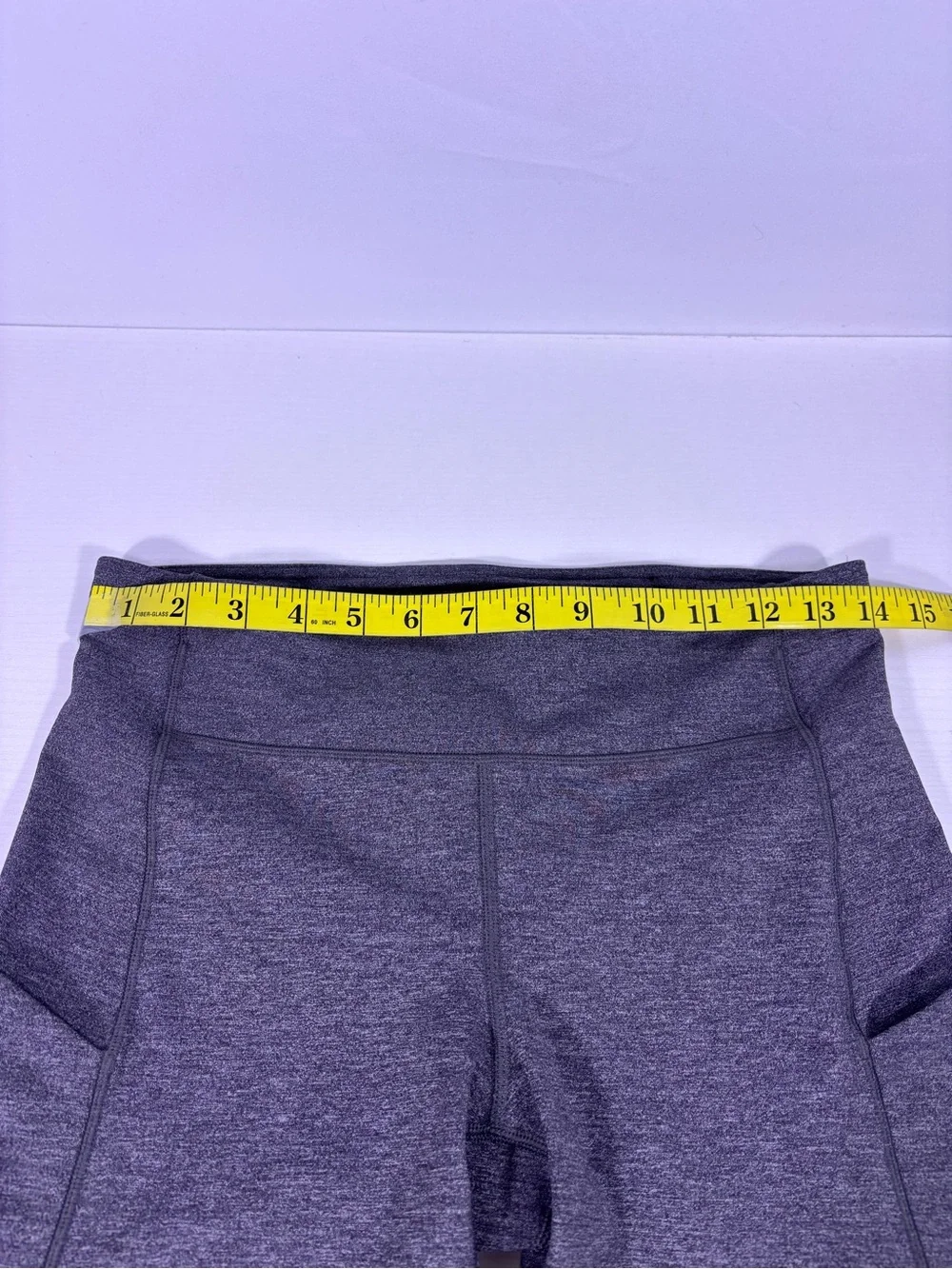 Lululemon Gray Heathered Leggings Side Pockets Size 8 28